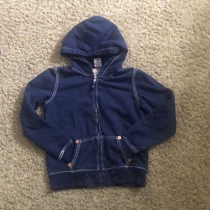 blue true religion sweatshirt big T